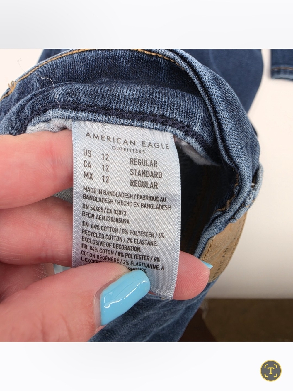 American Eagle Next Level Stretch Curvy High Rise Jegging Jean Womens Size 12 - Picture 7 of 8